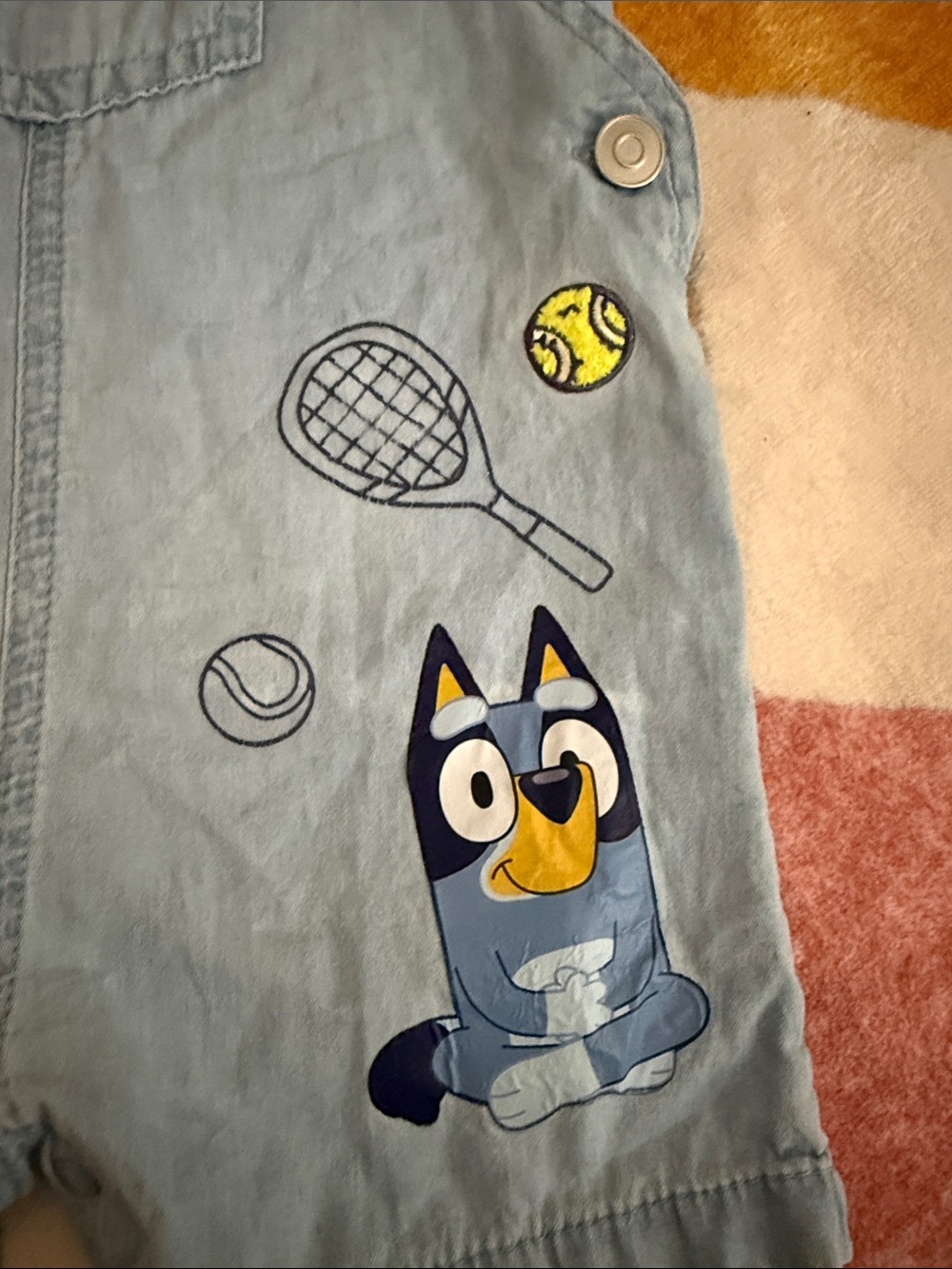 Bluey Light Blue Denim Dungaree One-Piece for Kids - Picture 2 of 4